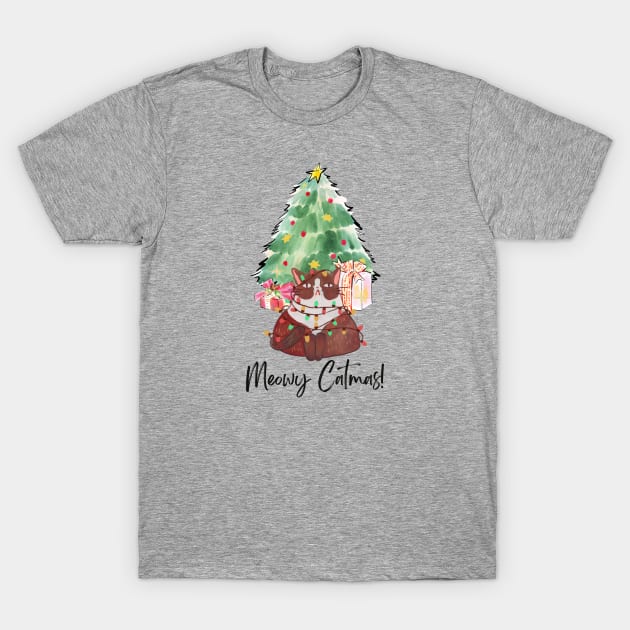 Meowy Catmas! T-Shirt by Atlas Sage Apparel